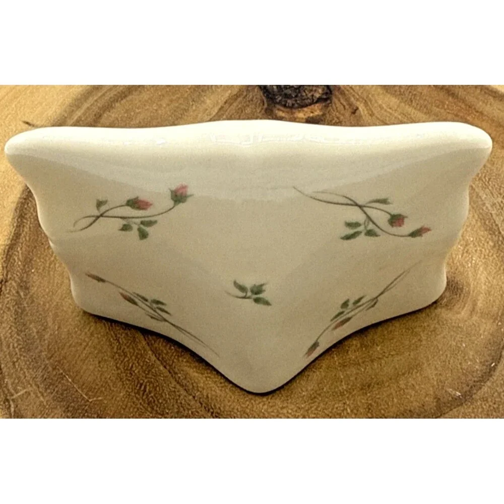 Vintage LENOX Petite Porcelain Table Clock -Rose Manor Floral Pattern 3 3/4